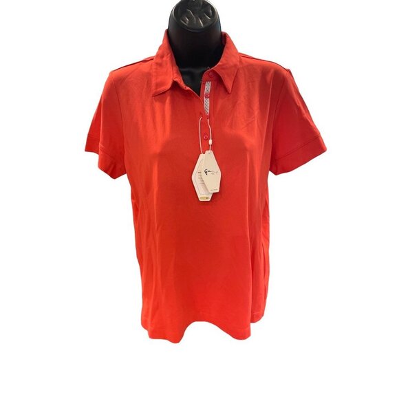 Greg Norman NWT Red Mens Play Dry Collared Golf Shirt Sz M - Picture 1 of 9